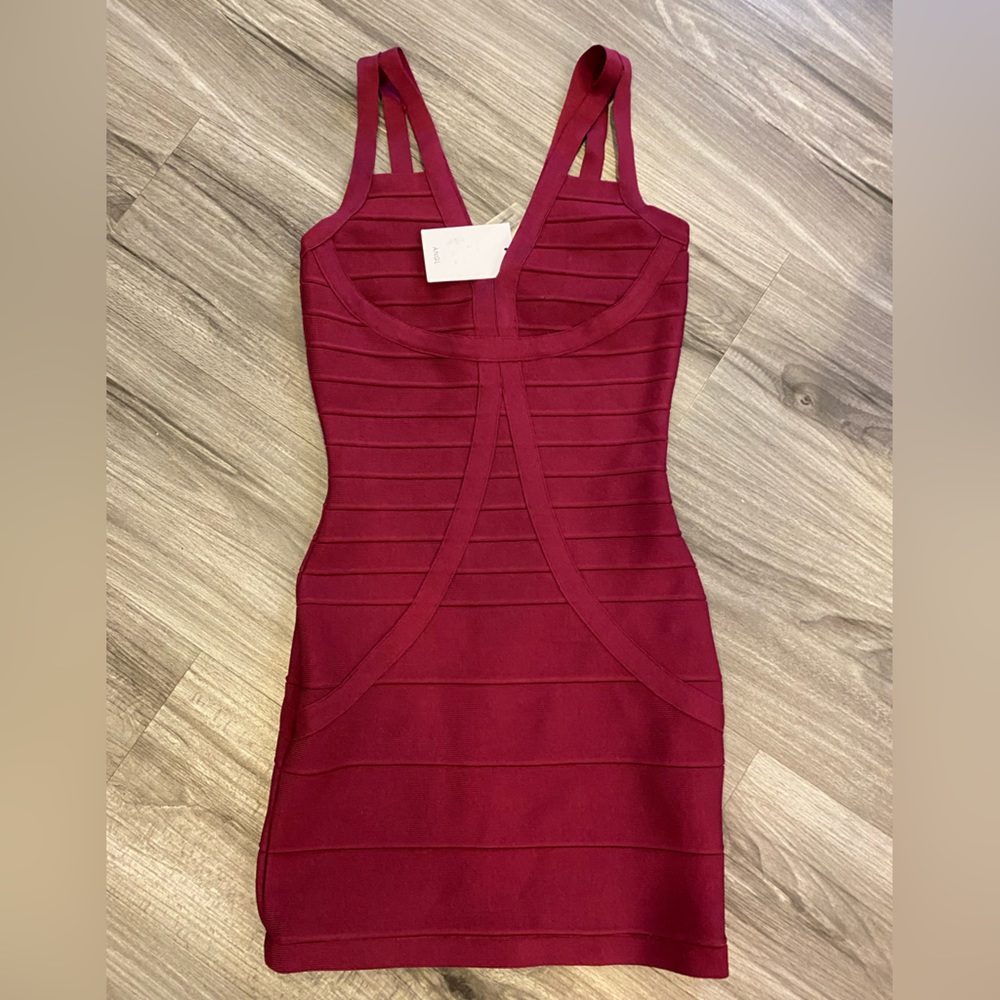 XS Angl Burgundy Mini Dress